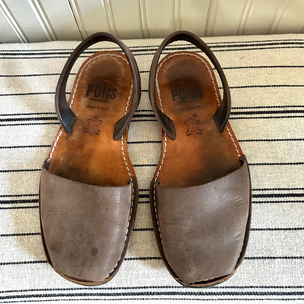 PONS Avarcas Leather Slingback Flats, Lava 8/38 - Picture 4 of 5